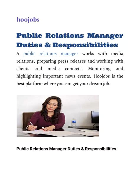 1. Public Affairs Manager