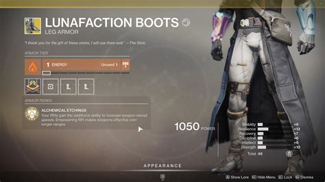 1. PvE: Lunafaction Boots