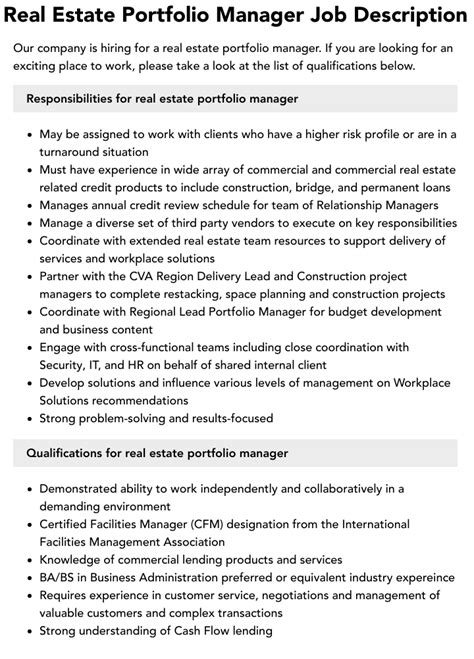 1. Real Estate Portfolio Manager