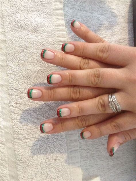 1. Red and Green French Tips