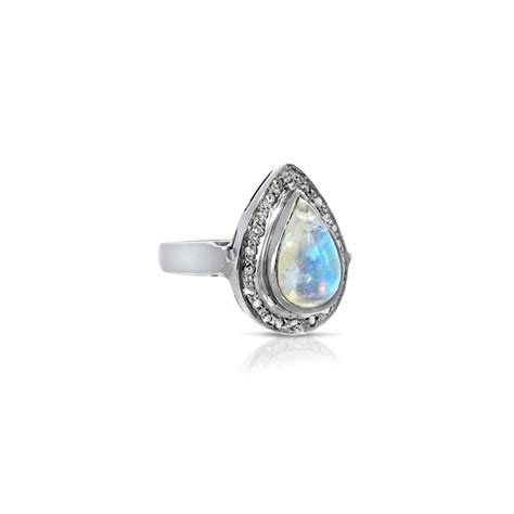 1. Shimmering Blue Moonstone Ring: