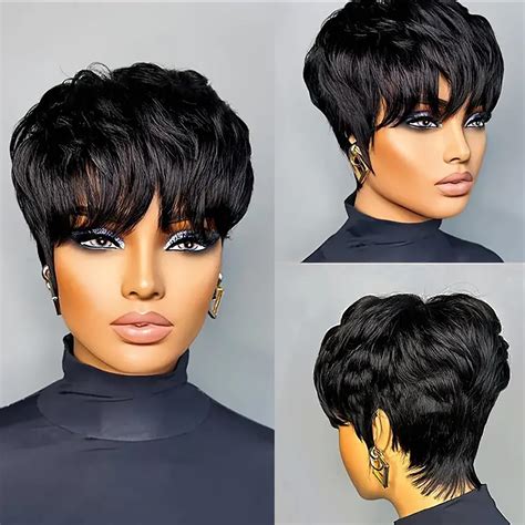 1. Short and Sassy Pixie Cut Wig with Choppy Bangs