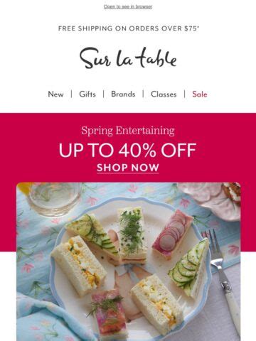 1. Sign up for the Sur La Table email list.