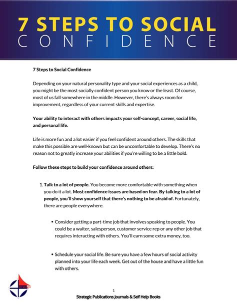 1. Social Confidence: