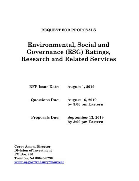 1. Social and Environmental Proposals: