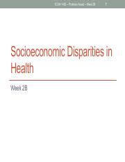 1. Socioeconomic Disparities: