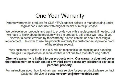 1. Standard Warranty: