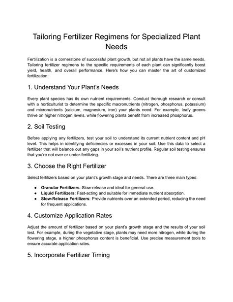 1. Tailor Your Fertilizer to Your Plant's Needs