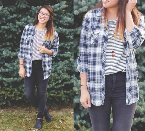 1. The Plaid and Stripe Combo