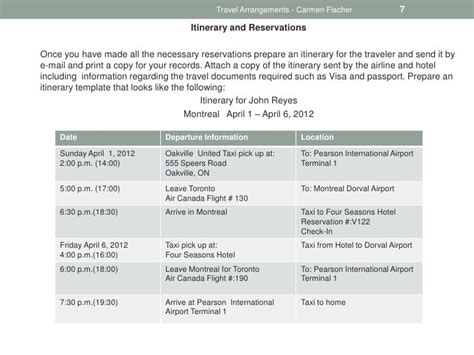 1. Travel Arrangements
