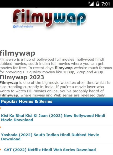 1. Visit the Filmywap Website: