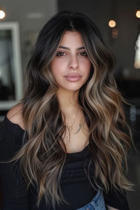 1. Voluminous Waves with Subtle Balayage