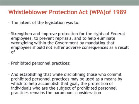 1. Whistleblower Protection Act (WPA)