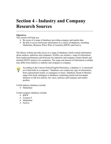 1.1. Industry and Company Research