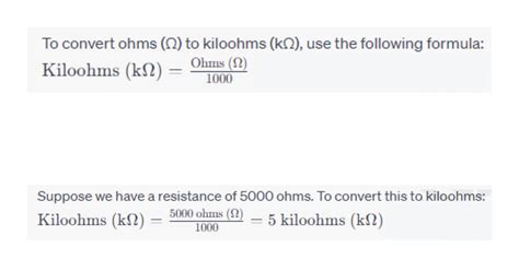 1.2 kilo ohms to ohms