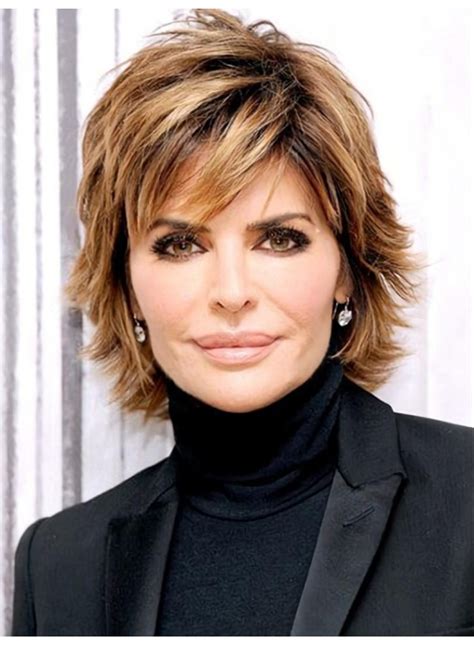 10" Capless Chin Length Synthetic Straight Lisa Rinna Wigs