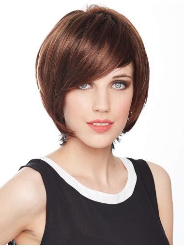 10" Chin Length Auburn With Highlights Bobs: Synthetic Monofilament Wigs for 2025