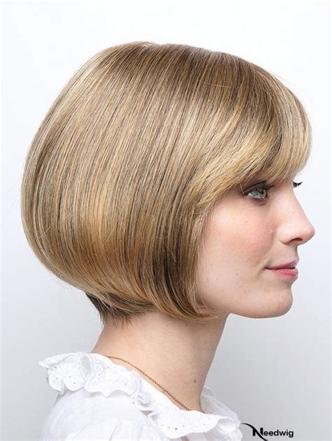 10" Chin Length Blonde Straight Designed Bob Wigs