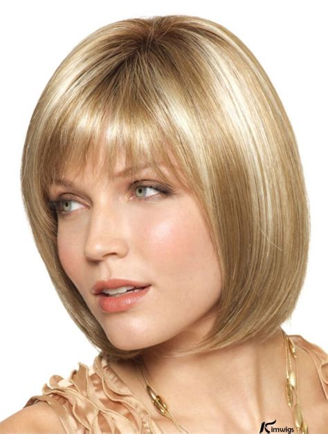 10" Chin Length Blonde Straight New Bob Wigs