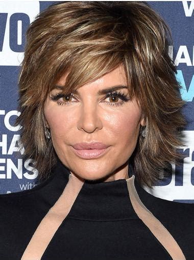 10" Chin-Length Lace Front Synthetic Layered: Lisa Rinna Wigs for 2025