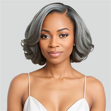 10" Kinky Short Lace Front Grey Wigs