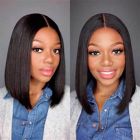 10" Straight Bobs Remy Human Hair Wigs For Women