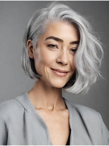 10" Wavy Synthetic Grey Bob Wigs