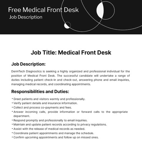 10,000+ Characters Guide: Medical Front Desk Job Description