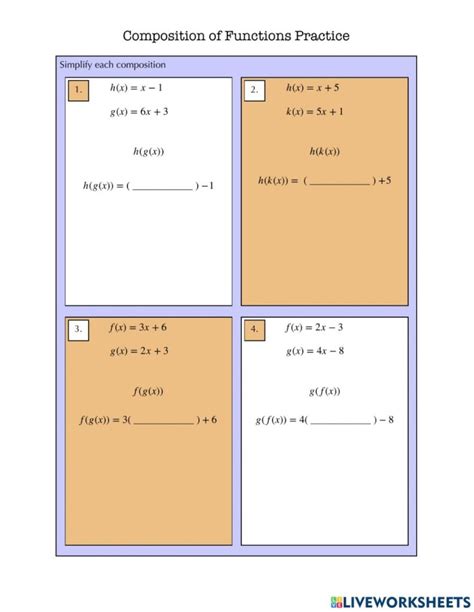 10,000 Character Worksheet: Master Composition of Functions