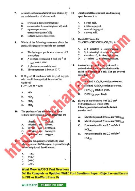 10 4 2014 Waec Chemistry Question And Answer PDF