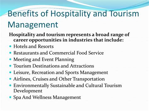 10 Benefits of Hospitality and Tourism Management