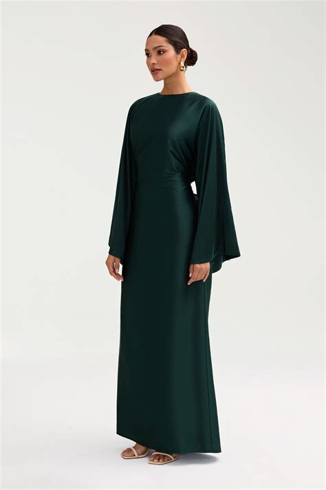 10 Enchanting Modest Satin Dresses That Exude Elegance