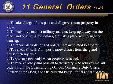 10 Essential General Orders of a Sentry Navy: A Comprehensive Guide