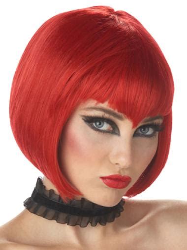 10 Inches Straight Bobs: Cute Lace Front Synthetic Red Wigs for 2025