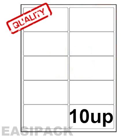 10 Up Label Template