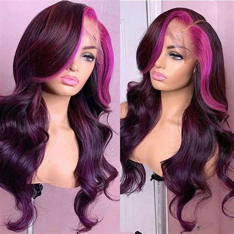 100% Natural Look Pink Human Hair Wigs