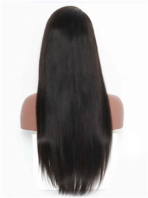 100%25 Pure,30% Off Stylish Black Straight Remy Human Hair Long Wigs in 2025