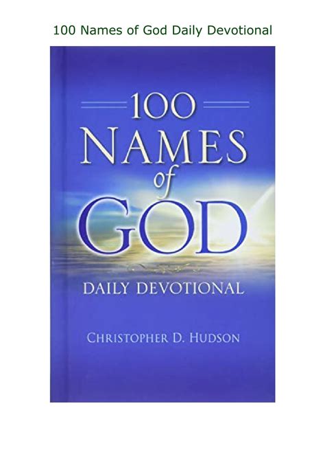 100 Names of God Daily Devotional PDF