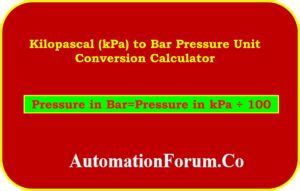 100 kPa to Bar: The Essential Conversion