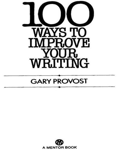 100 ways to improve your writing mentor series Epub