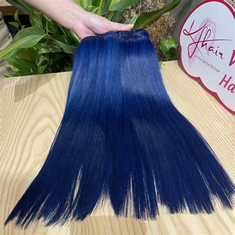 1000% Perfect: Straight Capless Blue 100% Indian Remy Hair Ombre Wigs