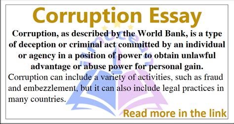 1000 words essay on corruption Kindle Editon