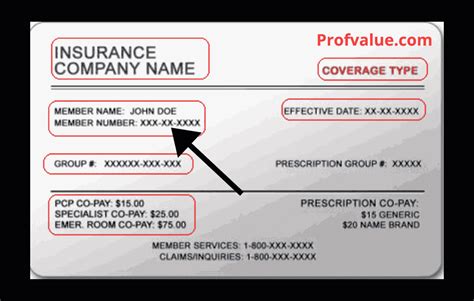 1000111222: Your Insurance Policy Number on Card