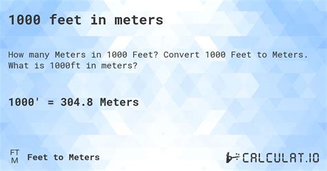 1000ft in Meters: A Comprehensive Guide