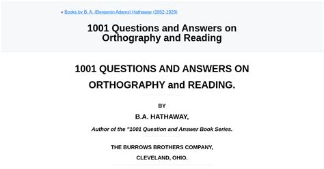 1001 questions answers orthography reading PDF