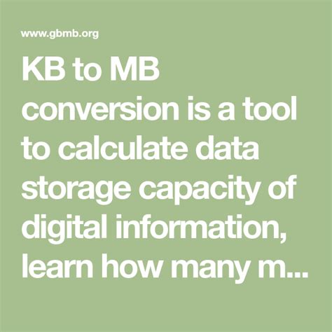 100kb to mb: Conversion, Applications, and More