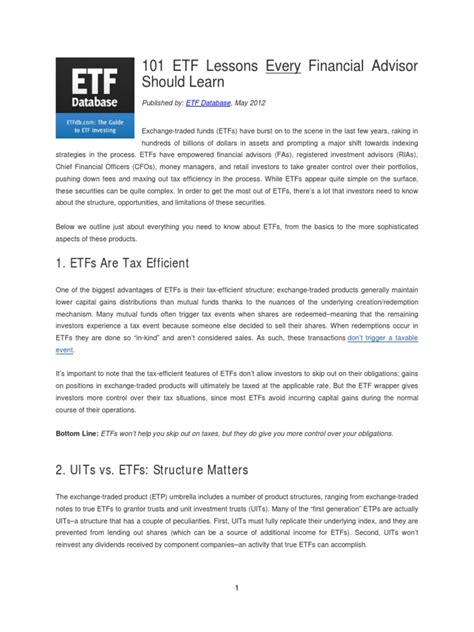 101 ETF Lessons Every Financial Advisor Should Master