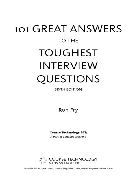 101 Great Answers To The Toughest Interview Questions 2 Reader