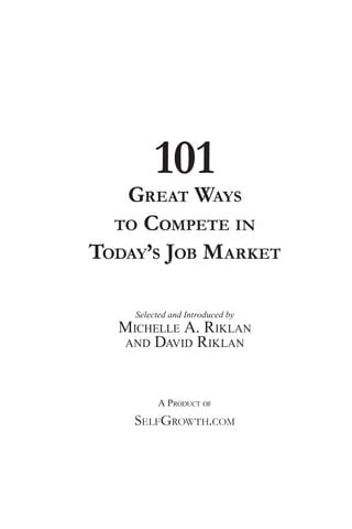 101 great ways to compete in todays job market Kindle Editon