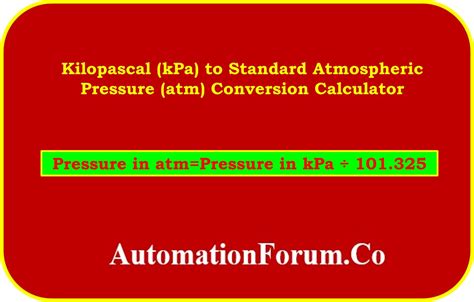 101 kPa to atm: Understanding the Conversion and Its Applications